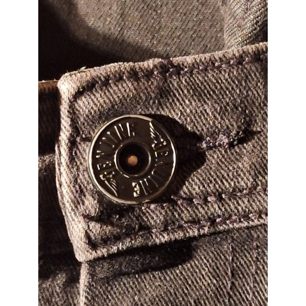 GENUINE AUTHENTIC Black Wash Jeans with Patches Slim Fit Men's 32W x 32L Grunge